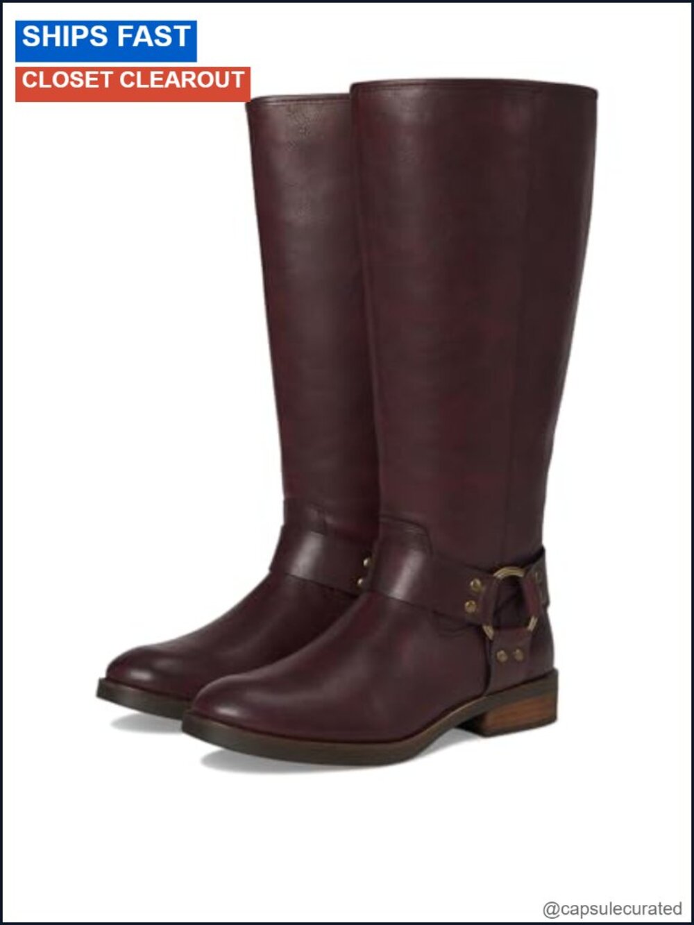 FRYE & CO Kellie Wide Calf Harness Moto Boots